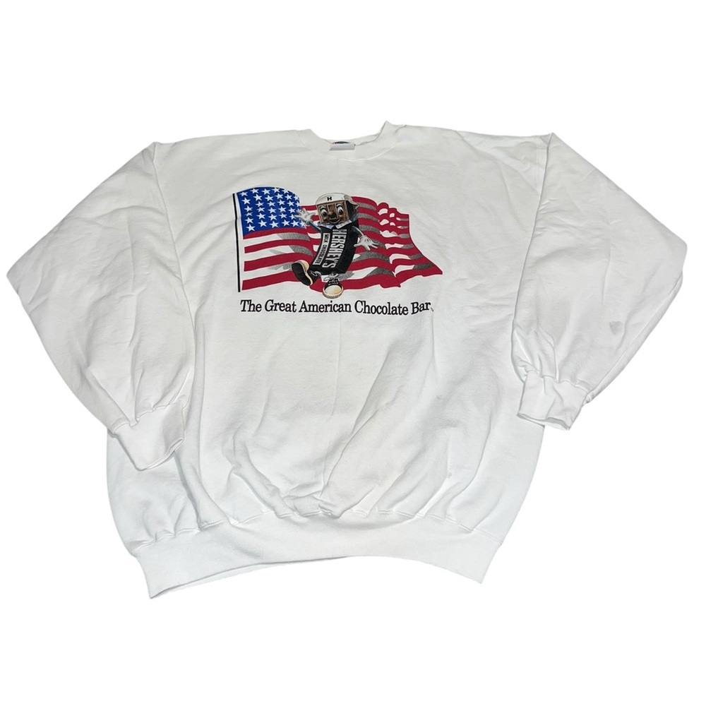 VTG 90s Hershey’s The Great American Chocolate Bar Crewneck Sweater Size XL